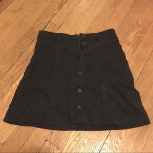 black button up jean skirt